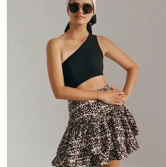 Maeve Black and White Mini Skirt - Picture 3 of 12